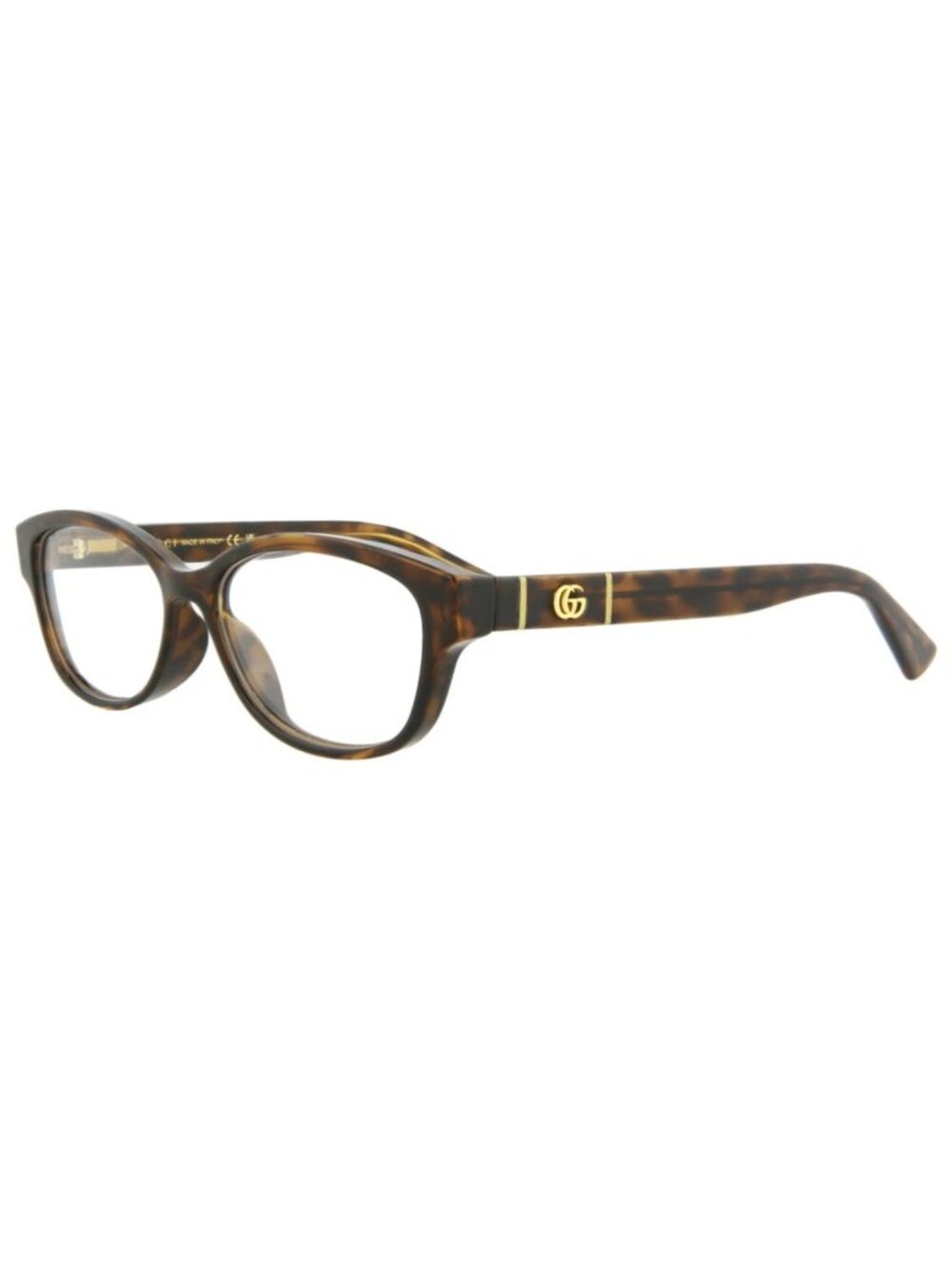 New Gucci Women's Eyeglasses Square Rectangle Injection Frame Havana Havana